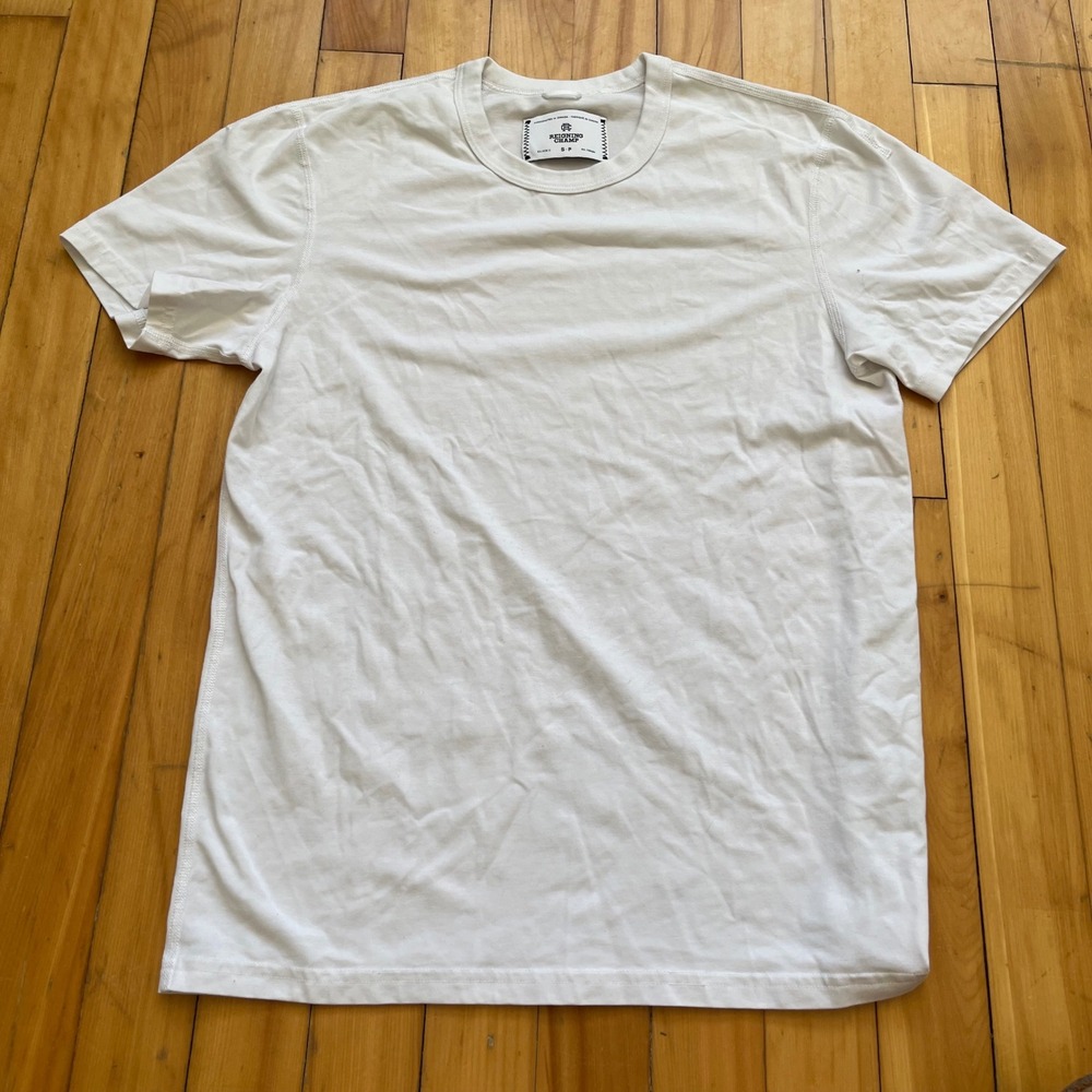 Reigning Champ Mens Small White Short Sleeve Crewneck T-Shirt Made in Canada